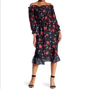 Endless Rose Zinnia Rose Ruffle Boho Dress NWT